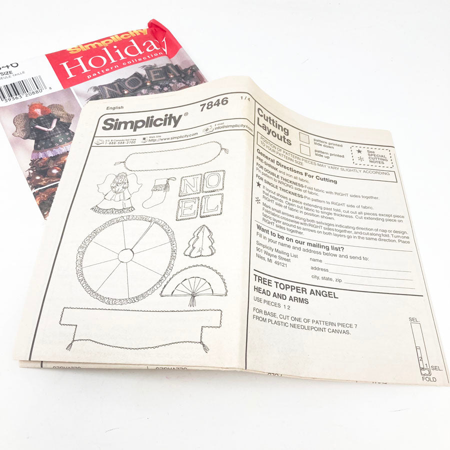 Simplicity 7846 Sewing Pattern - Holiday Decor