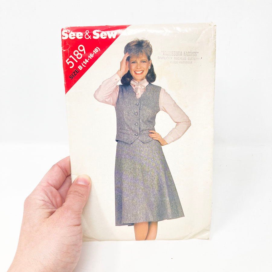 See & Sew Butterick 5189 Sewing Pattern - Outfit (14-18) - 1980s