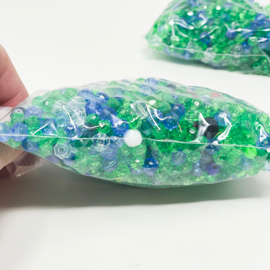 Blue/Green/White Round Bead Bundle