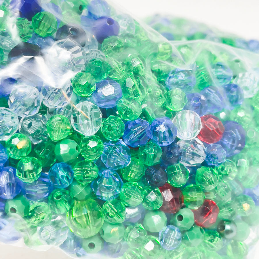 Blue/Green/White Round Bead Bundle