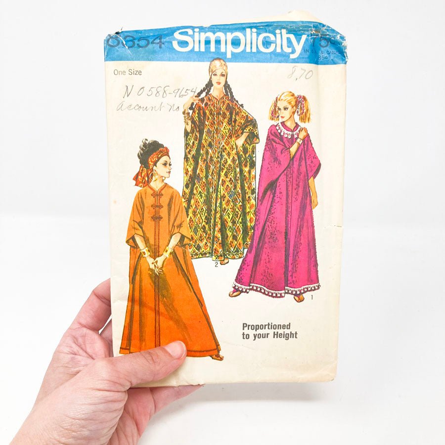 Simplicity 8354 Sewing Pattern - Caftan (One Size) - 1969