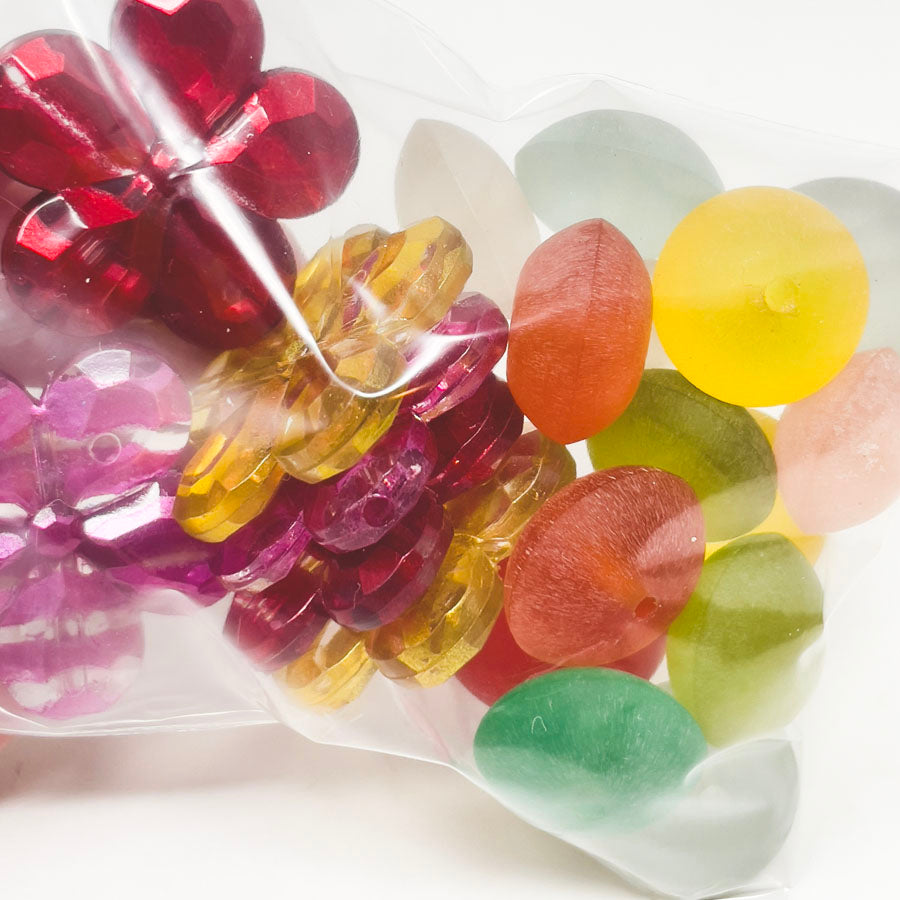 Plastic Flower & Disc Beads