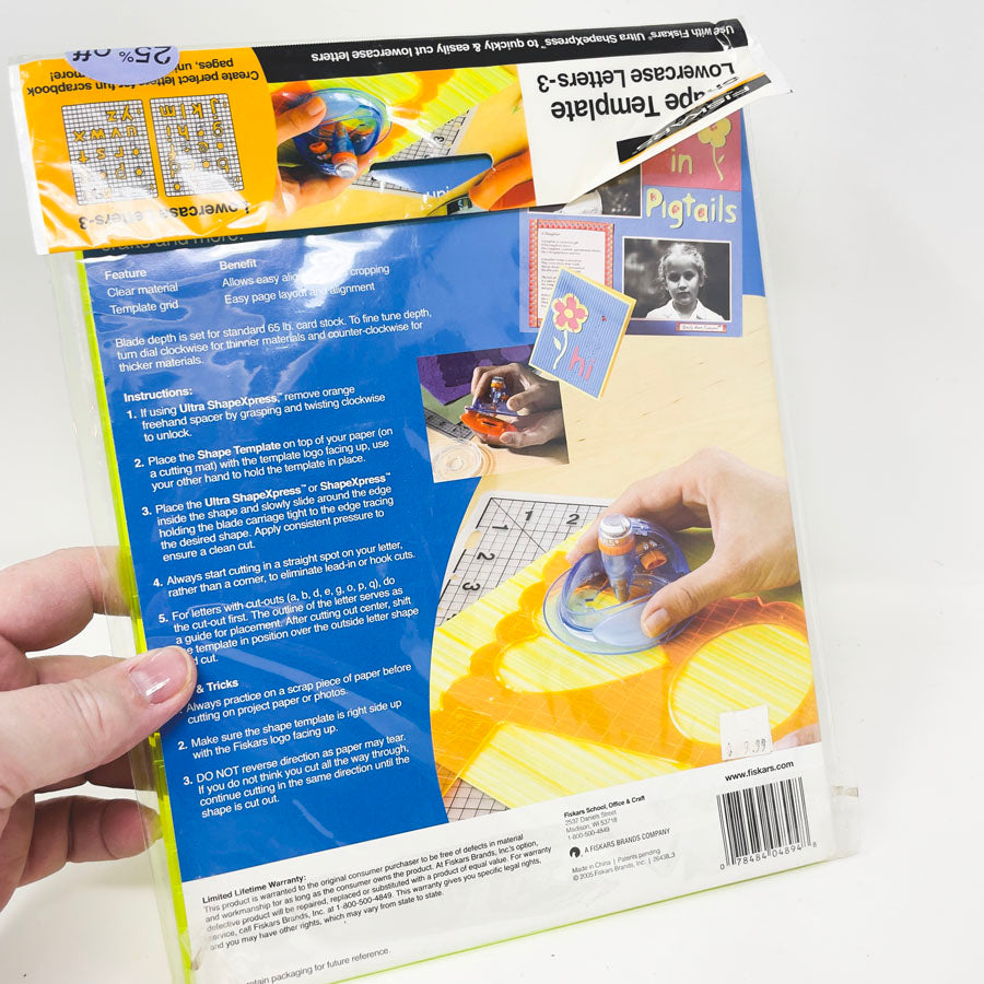 Fiskars Shape Template – Letter#3 LowerCase