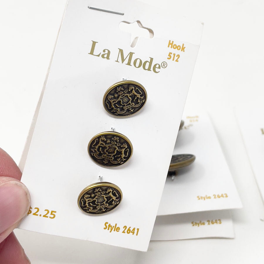 La Mode for Concord House- Crest design buttons-various sizes