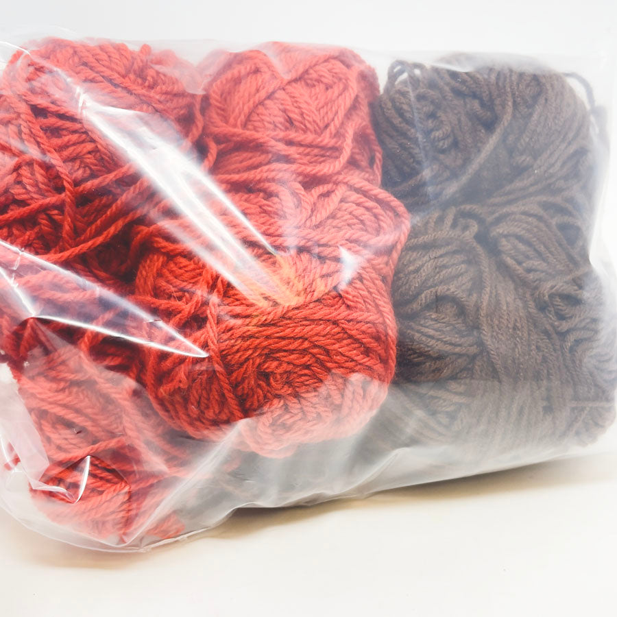 Brown & Dark Coral Acrylic Yarn Bundle