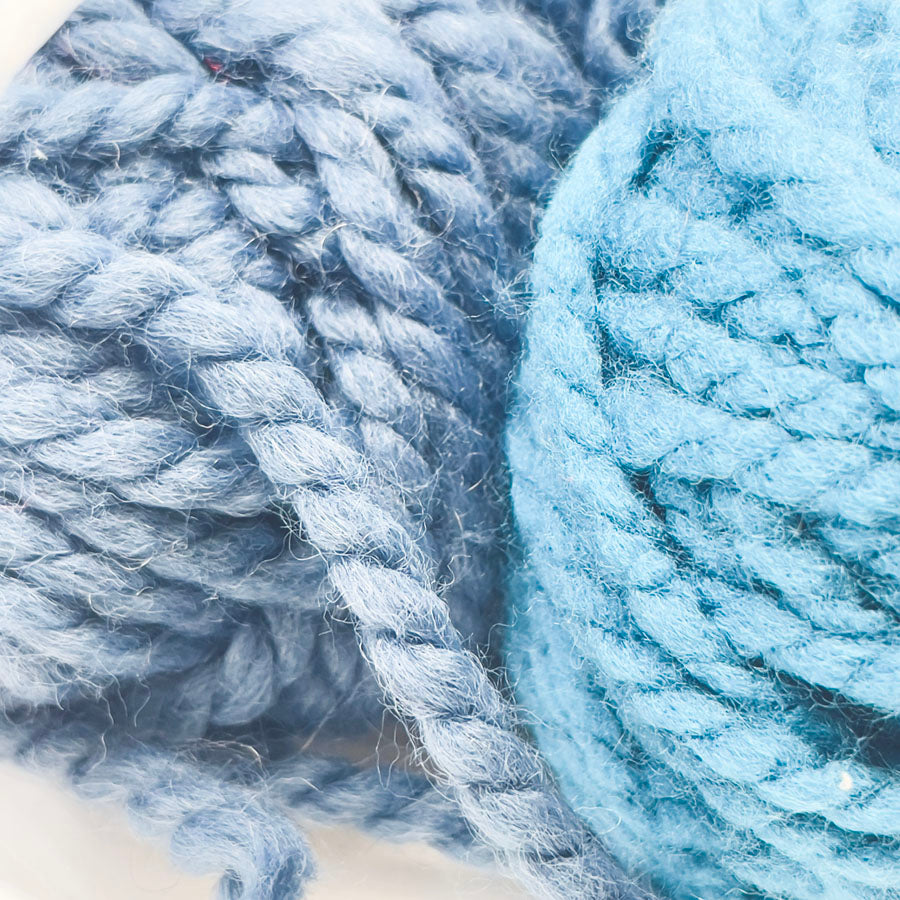 Chunky Blue Gray Yarn Bundle