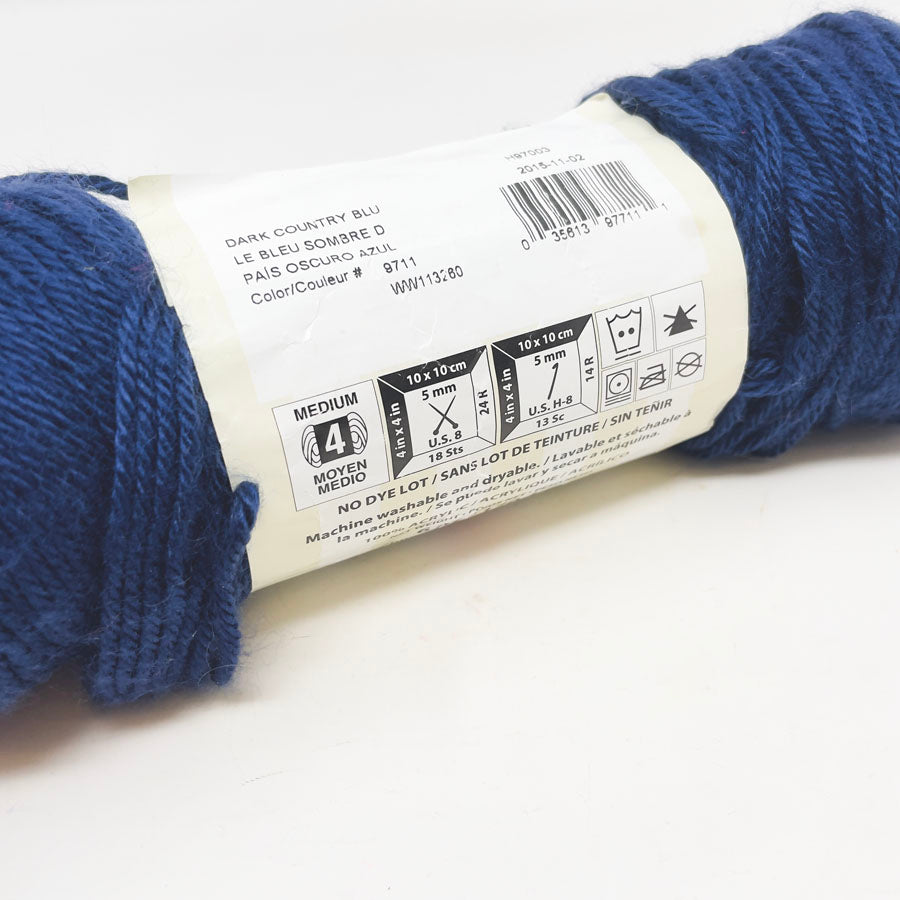 Caron Simply Soft Yarn - Dark Country Blue