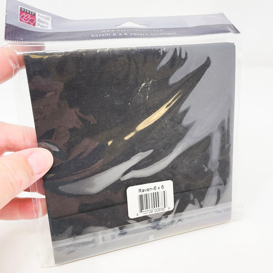 Bazzill 6" x 6" Black Square Envelopes