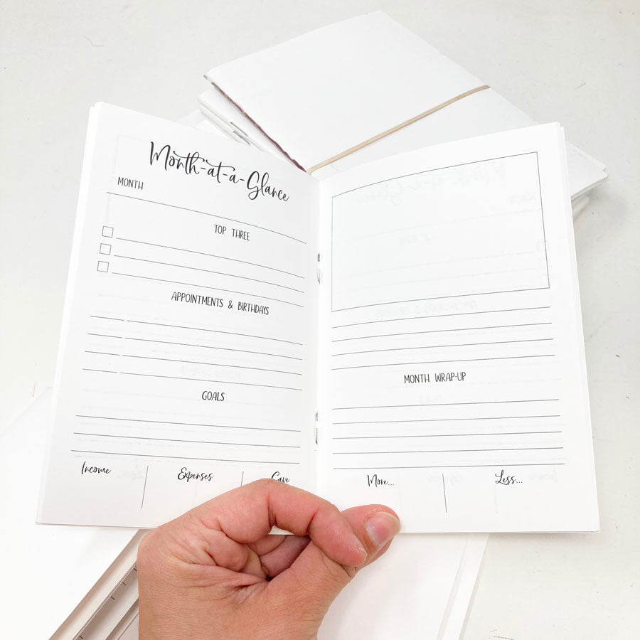 White Planner/Travel/Journal Insert Bundles