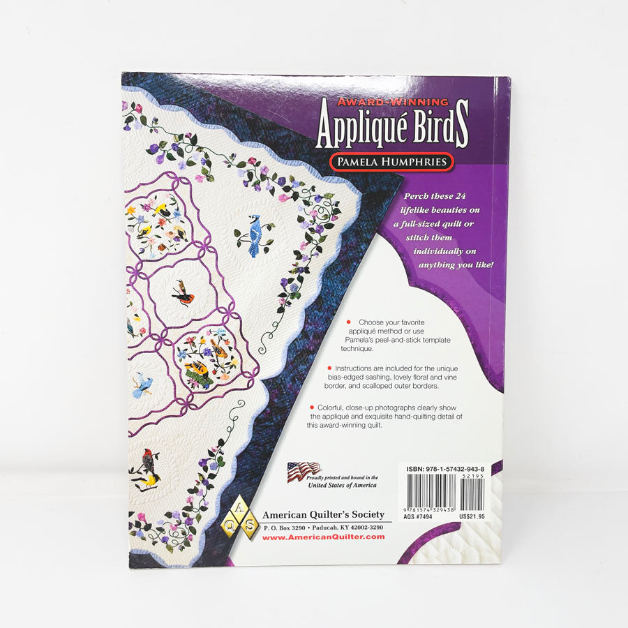 Award Winning Applique Birds Book by Pamela Humphries