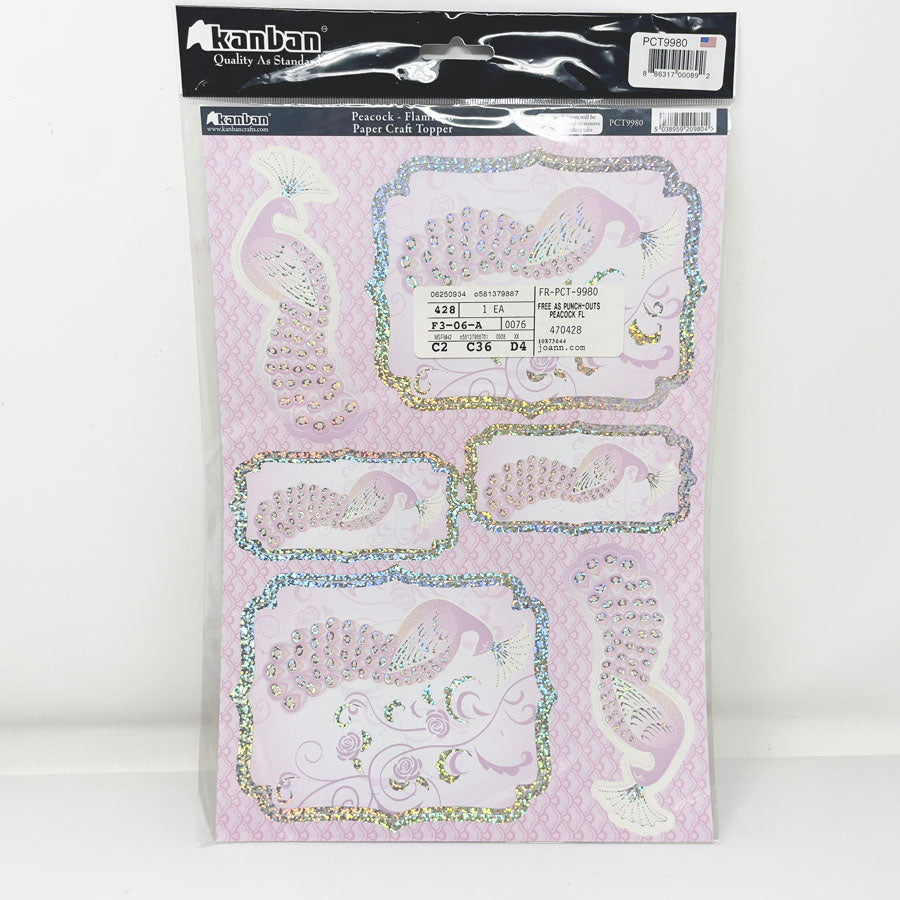Kanban Glitter Peacock Flamingo Stickers