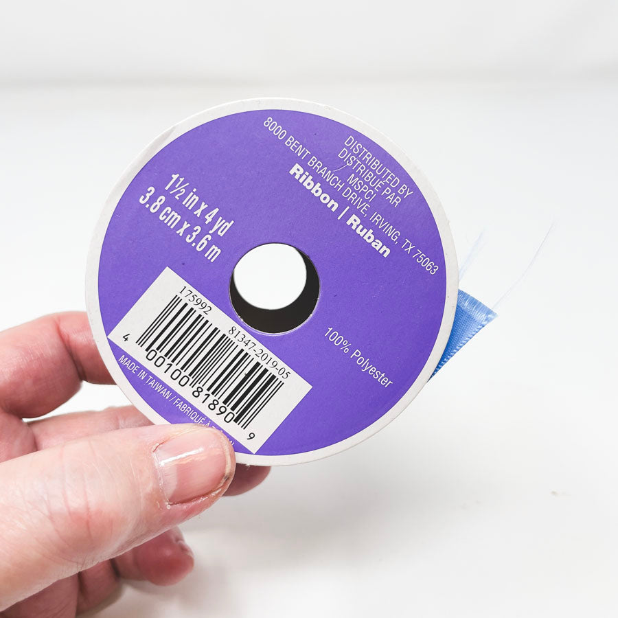 1.5" Bright Blue Poly Satin Ribbon Spool