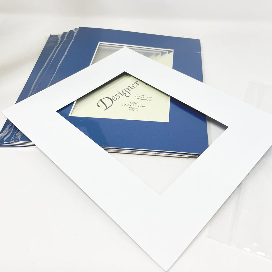 Bundle of Blue Framing Mats - 8" x 10" (5)