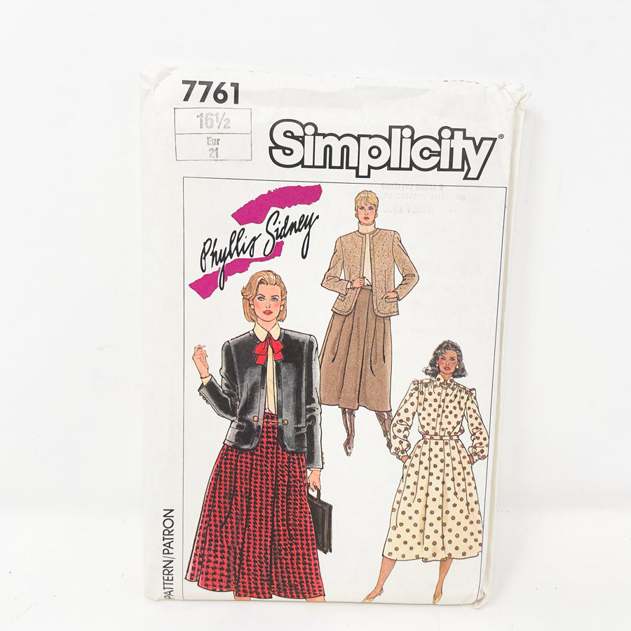 Vintage 1986 Simplicity Dress/Skirt/Top - 7761 - Size 16.5