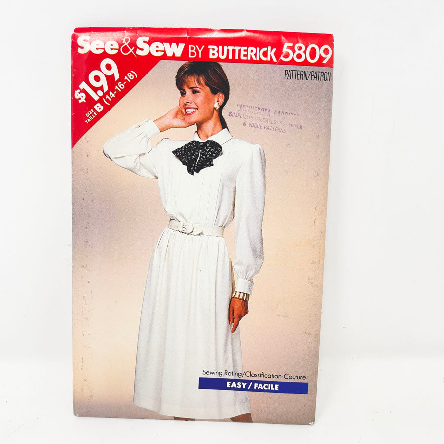 Vintage 1987 See & Sew Dress - 5809 - Size 14-18