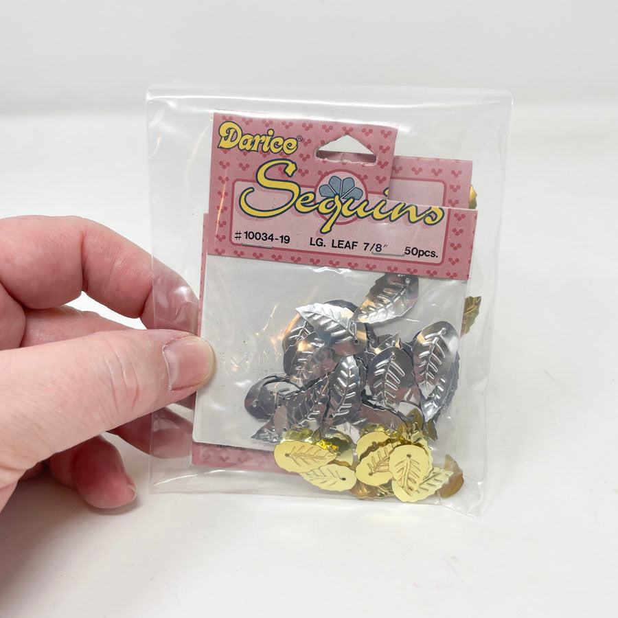 Darice Silver and Gold Leaf Sequin Bundle