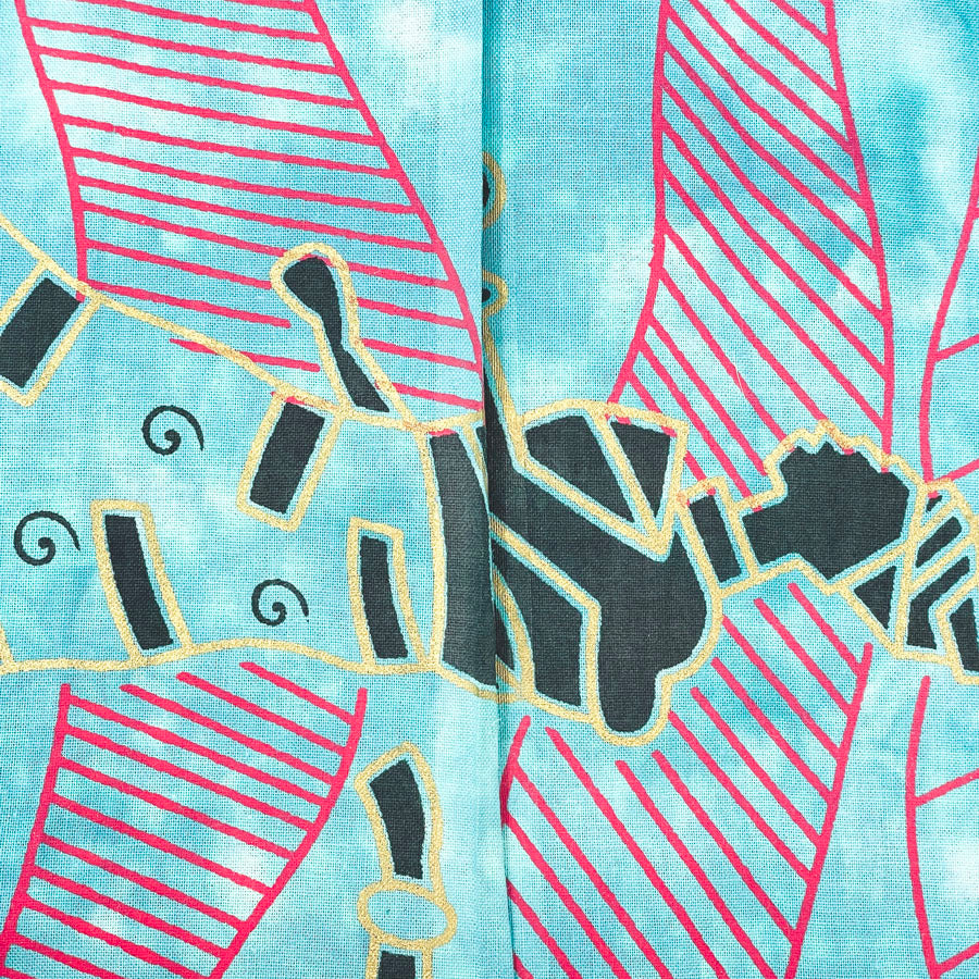 1 yd x 43" - Aqua Walking Woman Fabric