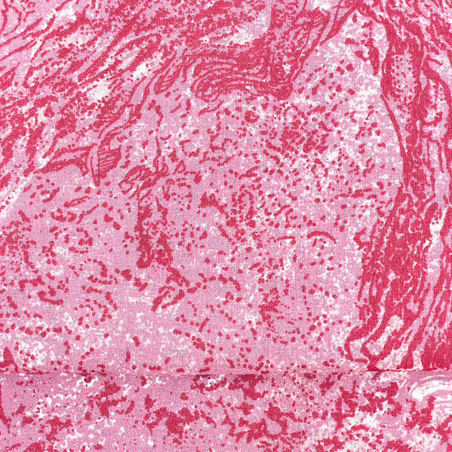 3.5 yd x 46" - Dark Red Marbled Cotton Fabric