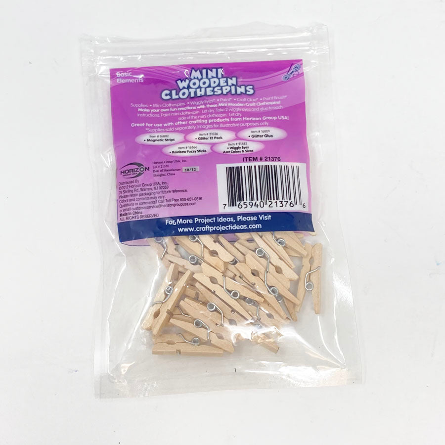 Mini Wooden Clothespins