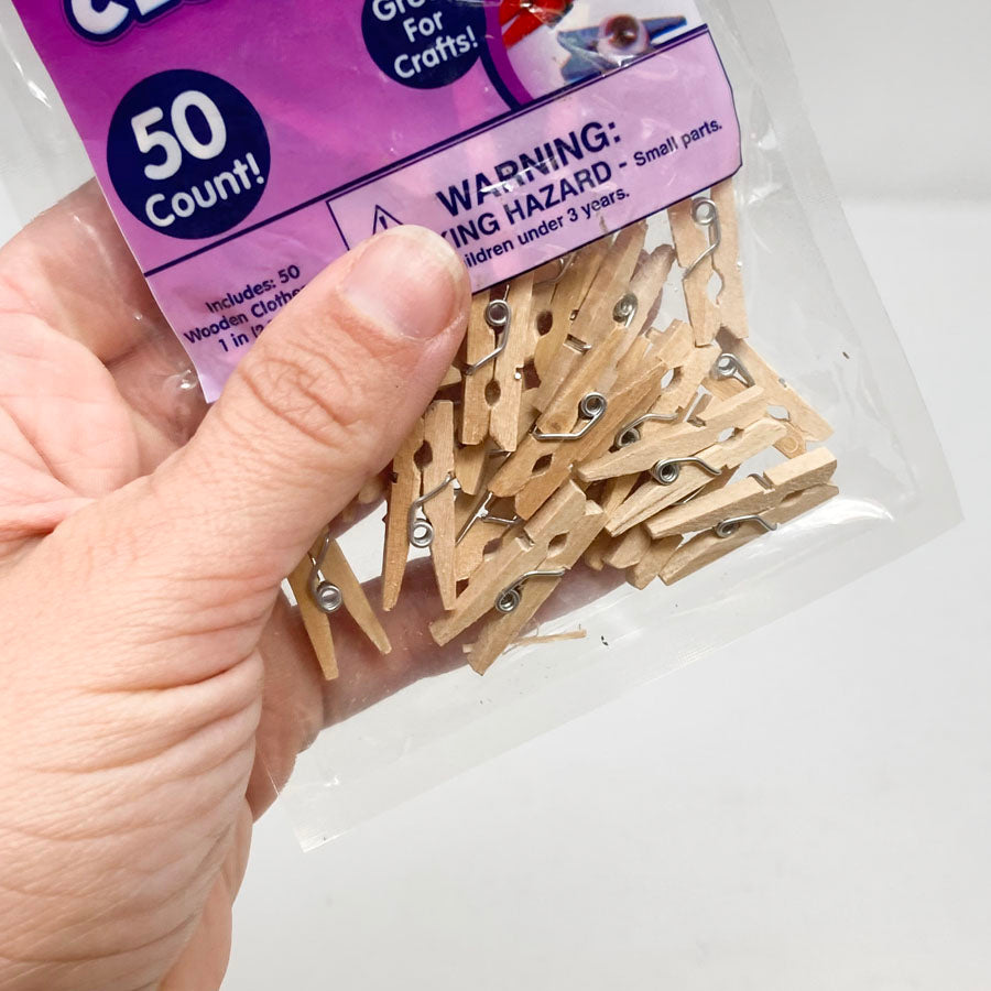 Mini Wooden Clothespins