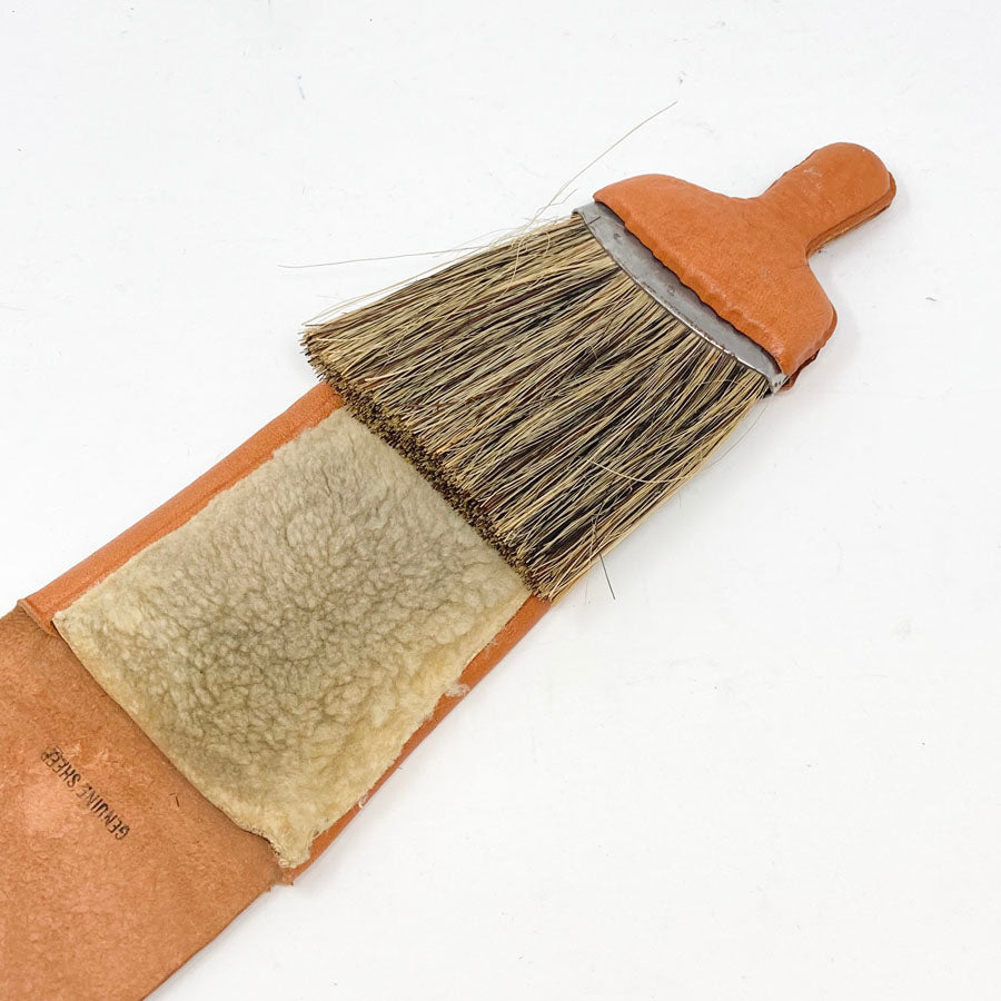 Stiff Bristle Brush in sheepskin cover