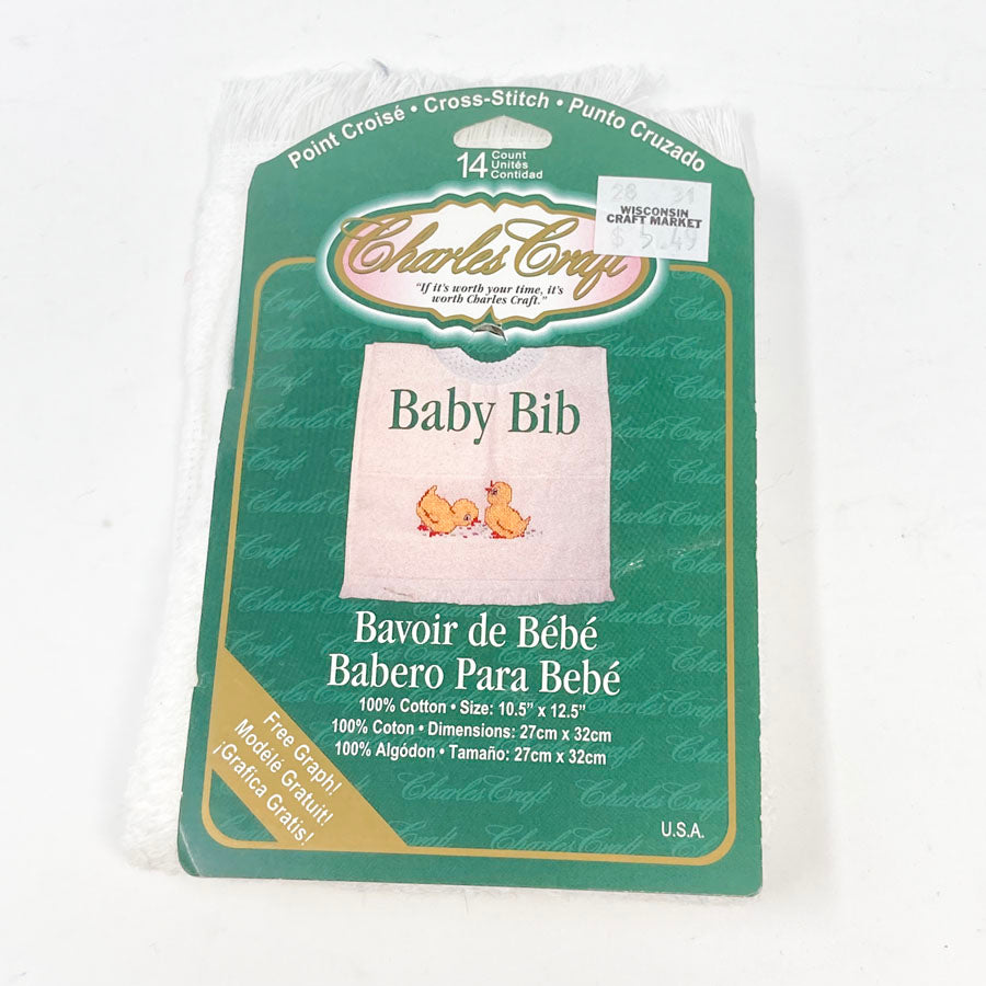 Charles Craft Cross Stitch Baby Bib
