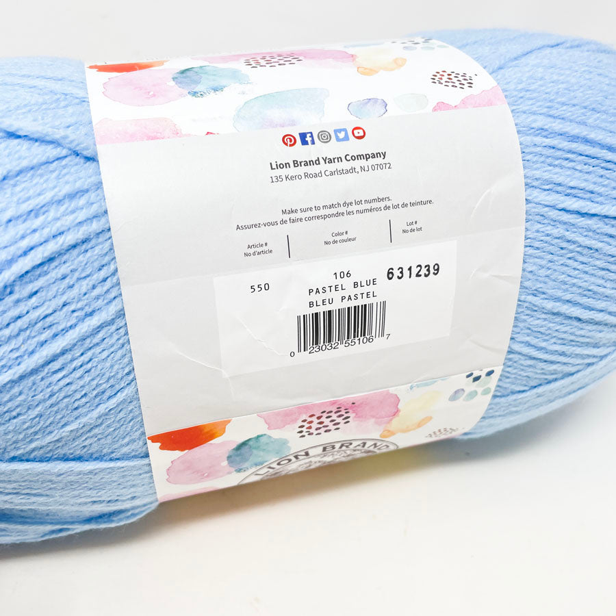 Lion Brand Pound of Love Yarn - Pastel Blue