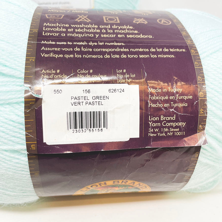 Lion Brand Pound of Love Yarn - Pastel Green