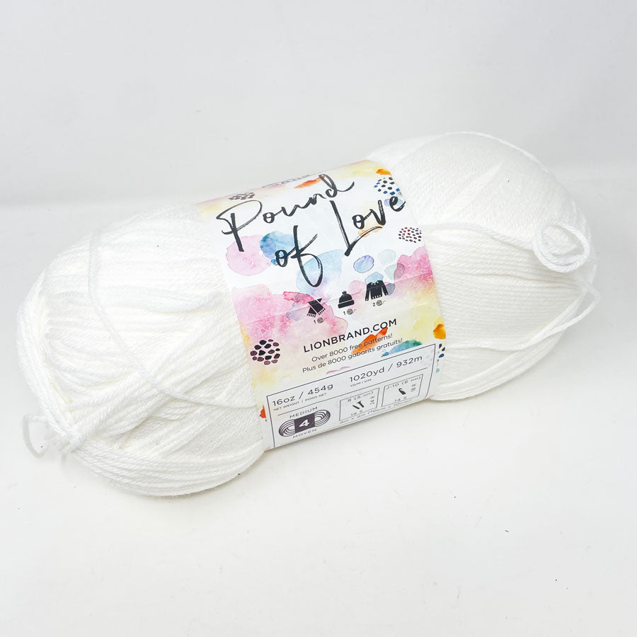 Lion Brand Pound of Love Yarn - White