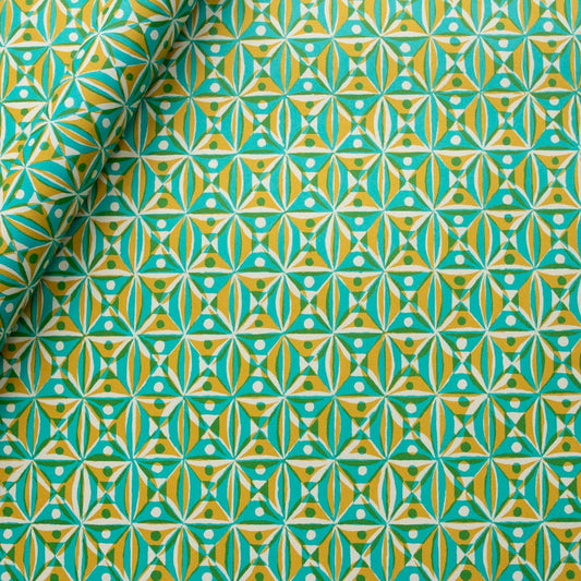 NEW // Cambridge Imprint - Patterned Paper Kaleidoscope Yellow and Turquoise