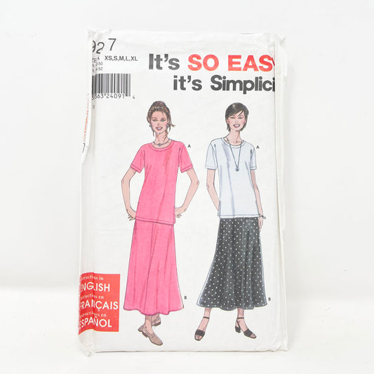 Simplicity 9277 Sewing Pattern - Skirt/Top (XS-XL) - 2000