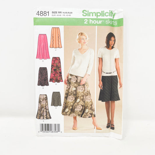 Simplicity 4881 Sewing Pattern - Skirt (14-20) - 2004