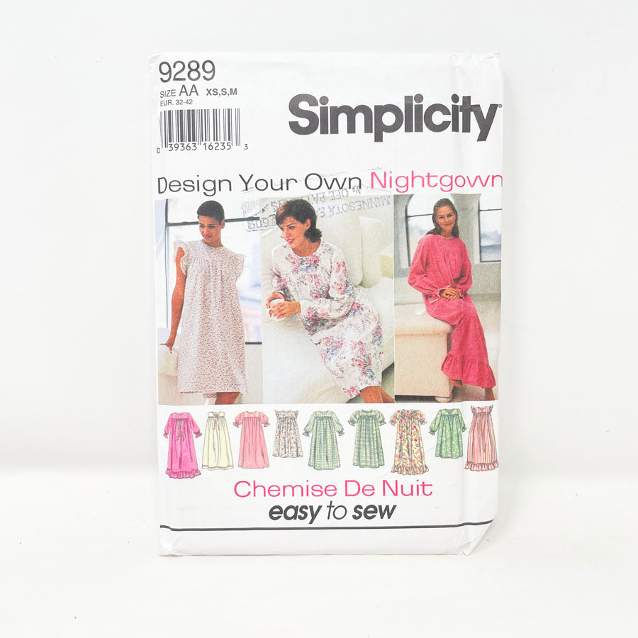 1990s Simplicity 9289 Sewing Pattern - PJs (XS-M)