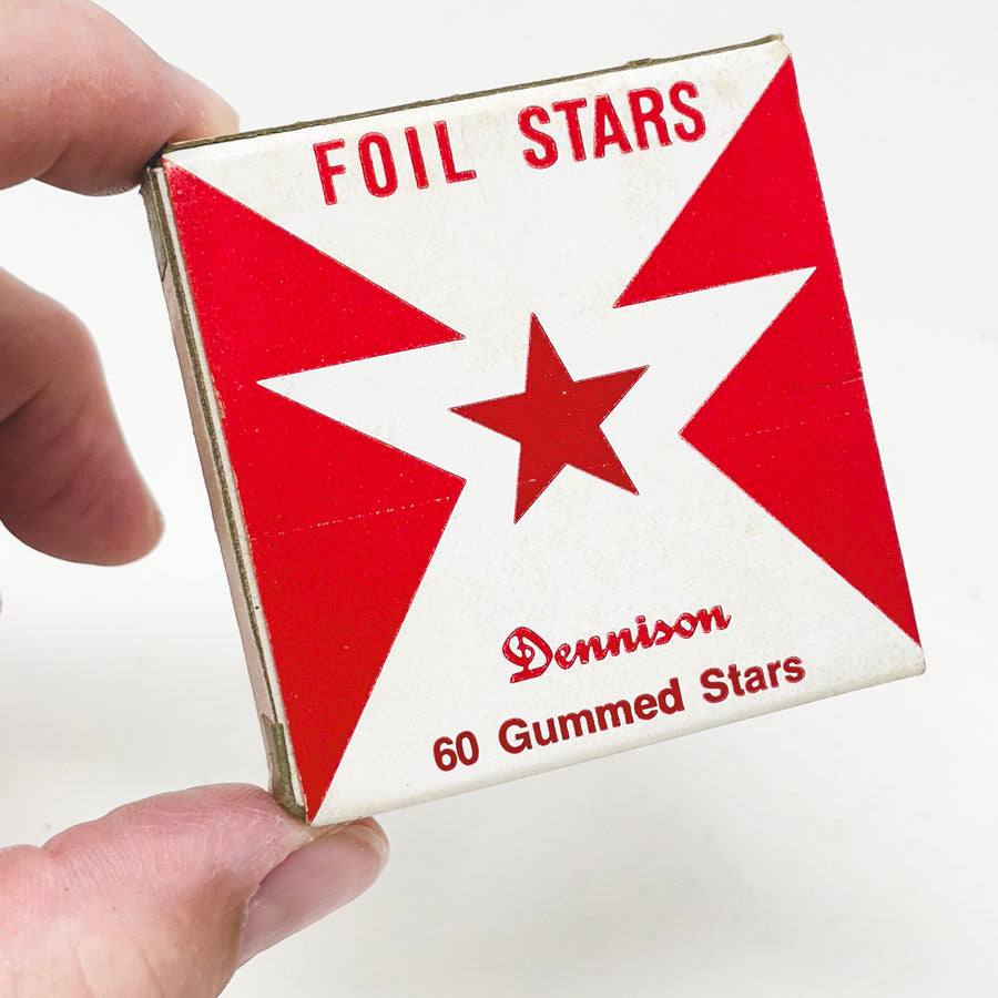 Vintage Dennison Gummed Foil Stars