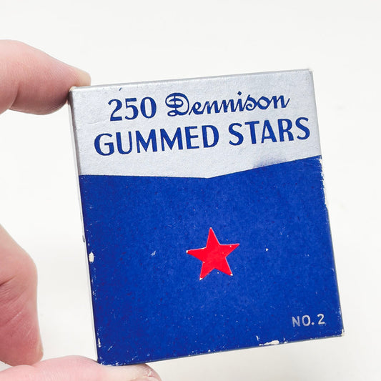 Vintage Dennison Gummed Red No. 2 Stars