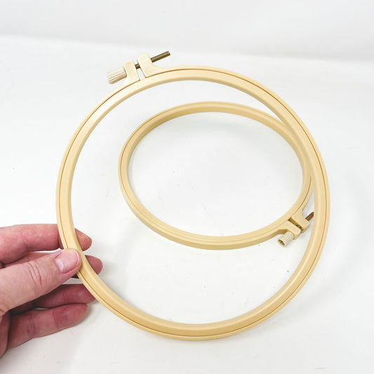 ~8" Cream Plastic Embroidery Hoop