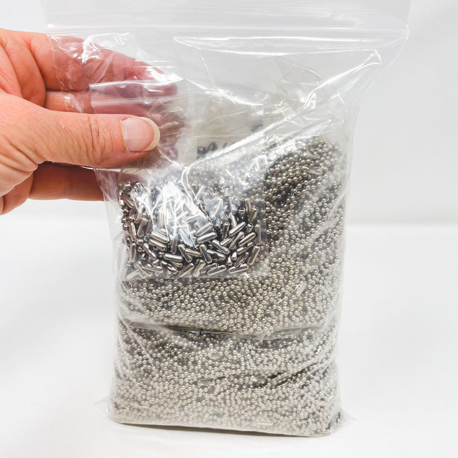 Bundle of Small Silver Ball Chain and Clasps (1)