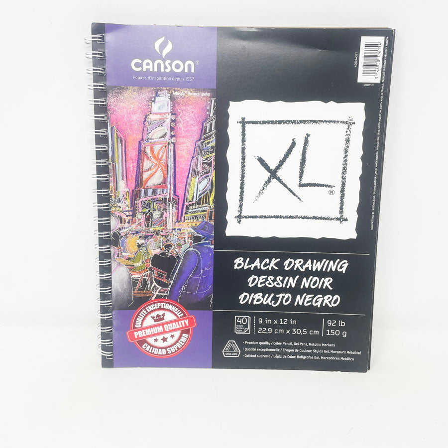 Canson XL Black Drawing Paper - 9" x 12"