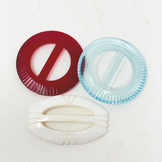 Vintage Celluloid Slide Buckles (3)