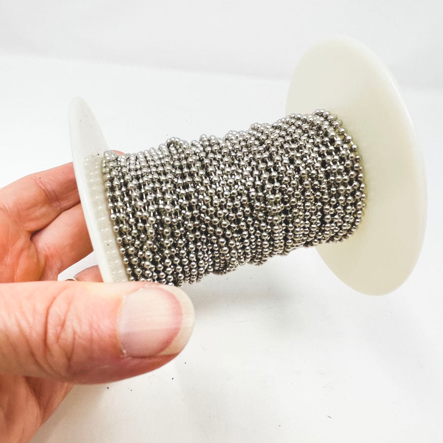 Medium Silver Ball Chain on Spool