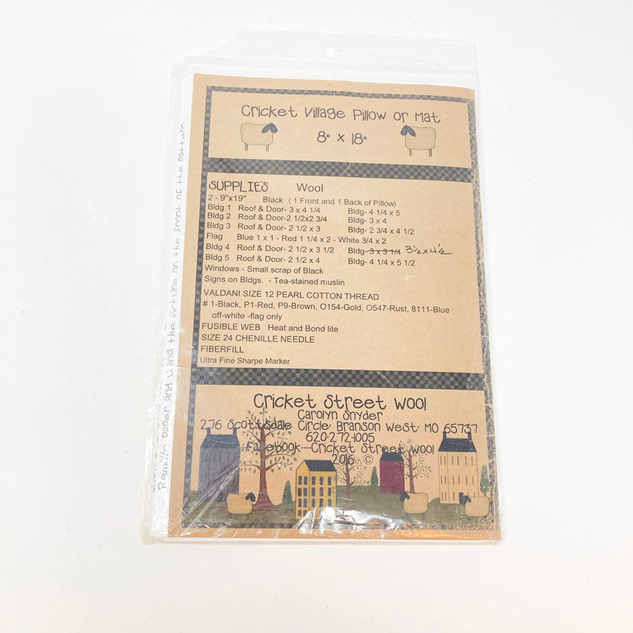 Cricket Village by Cricket Street Wool Sewing Pattern