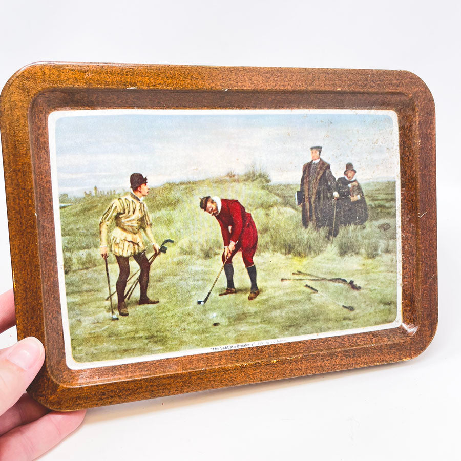 Vintage Golf Ball Gift Tin with Art