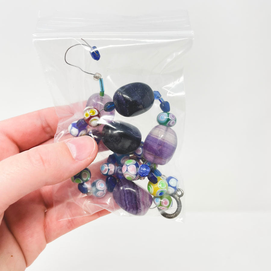 Blue and Purple Floral Beads