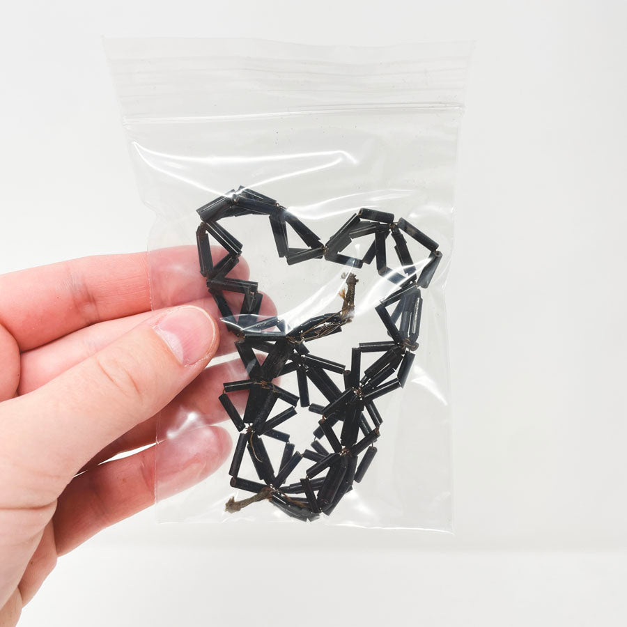 Black Tube Bead Strand