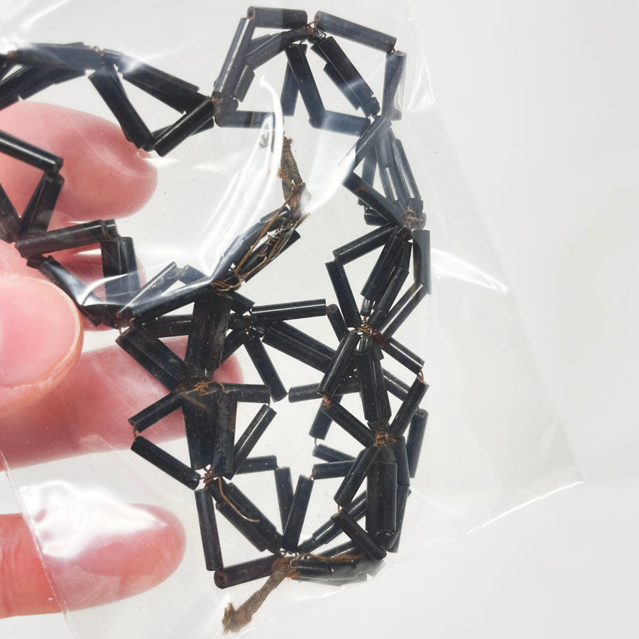 Black Tube Bead Strand