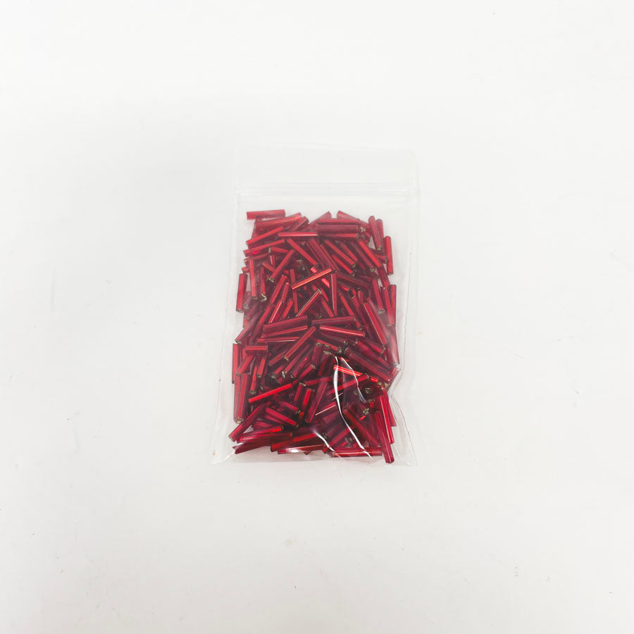 Red Tube Beads