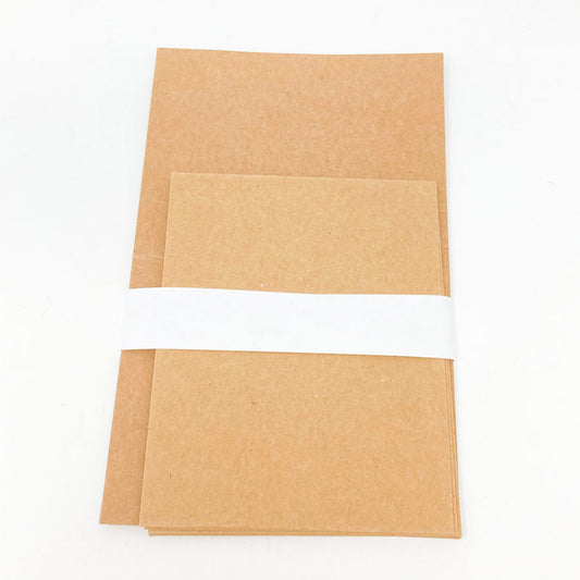4-1/4"x5-1/2" Kraft Stationery Set (4 Envelopes and 6 Cards)