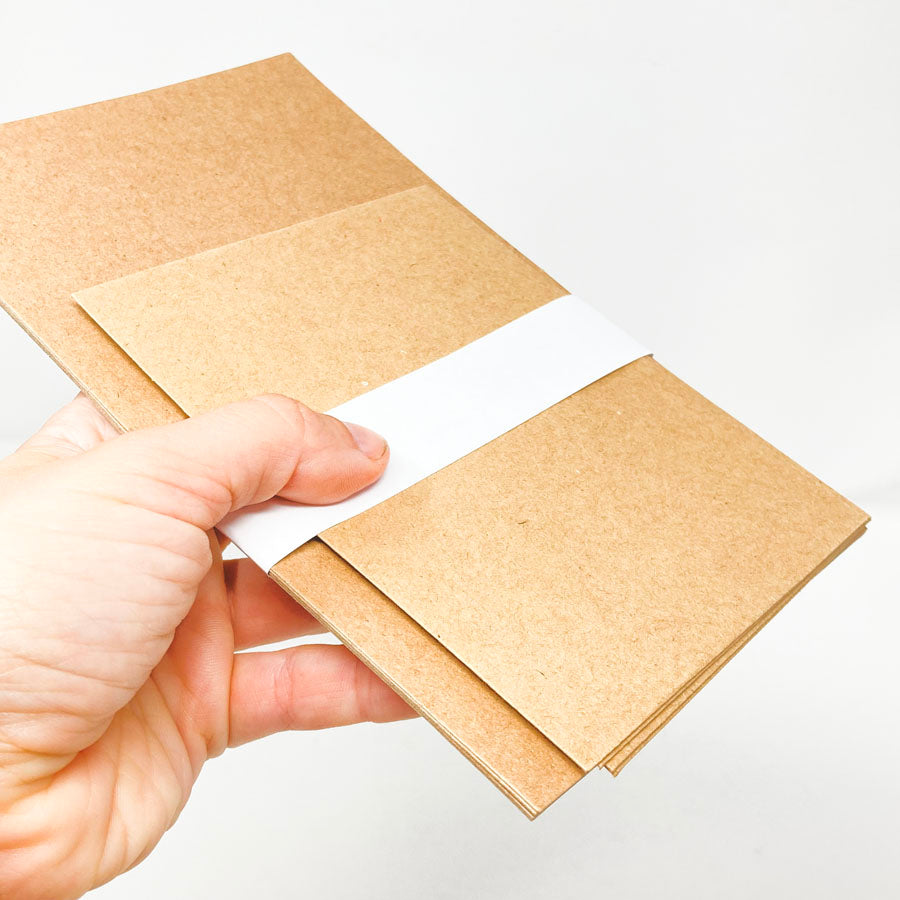4-1/4"x5-1/2" Kraft Stationery Set (4 Envelopes and 6 Cards)