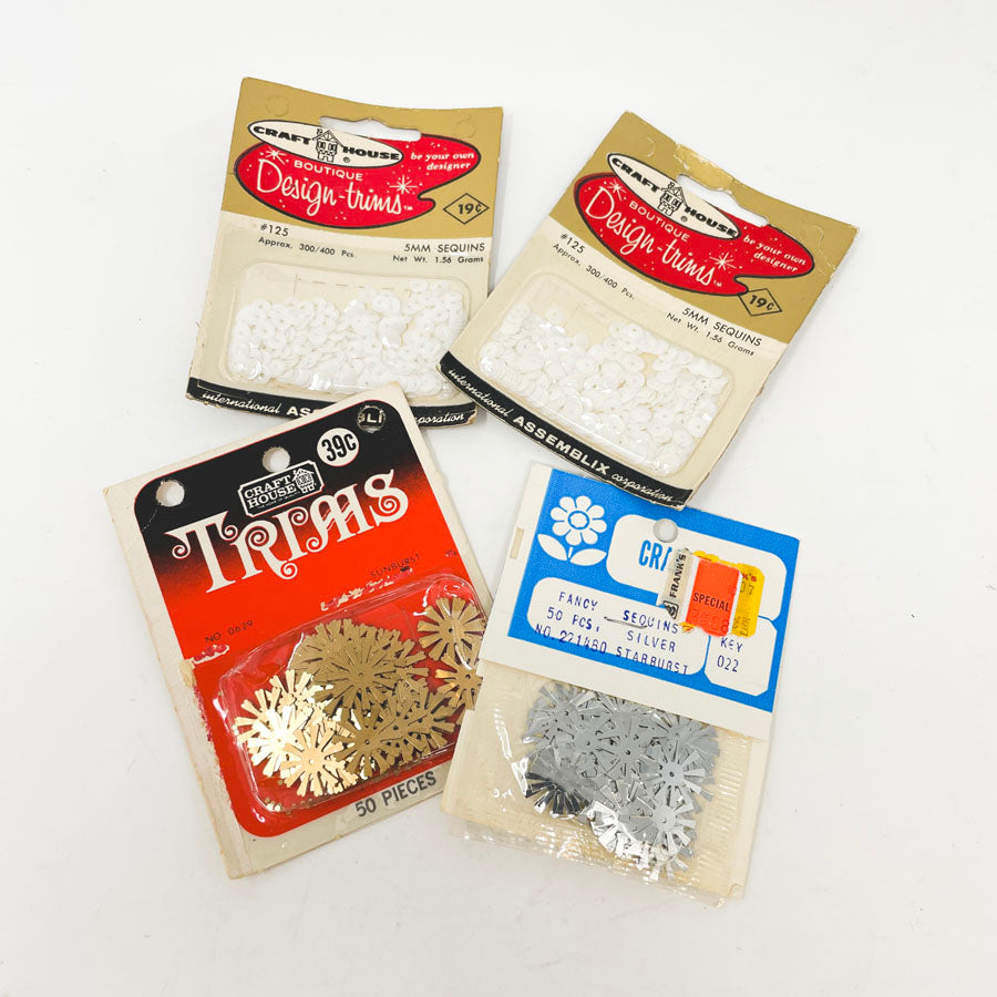 Snowflake and white round Sequins Bundle