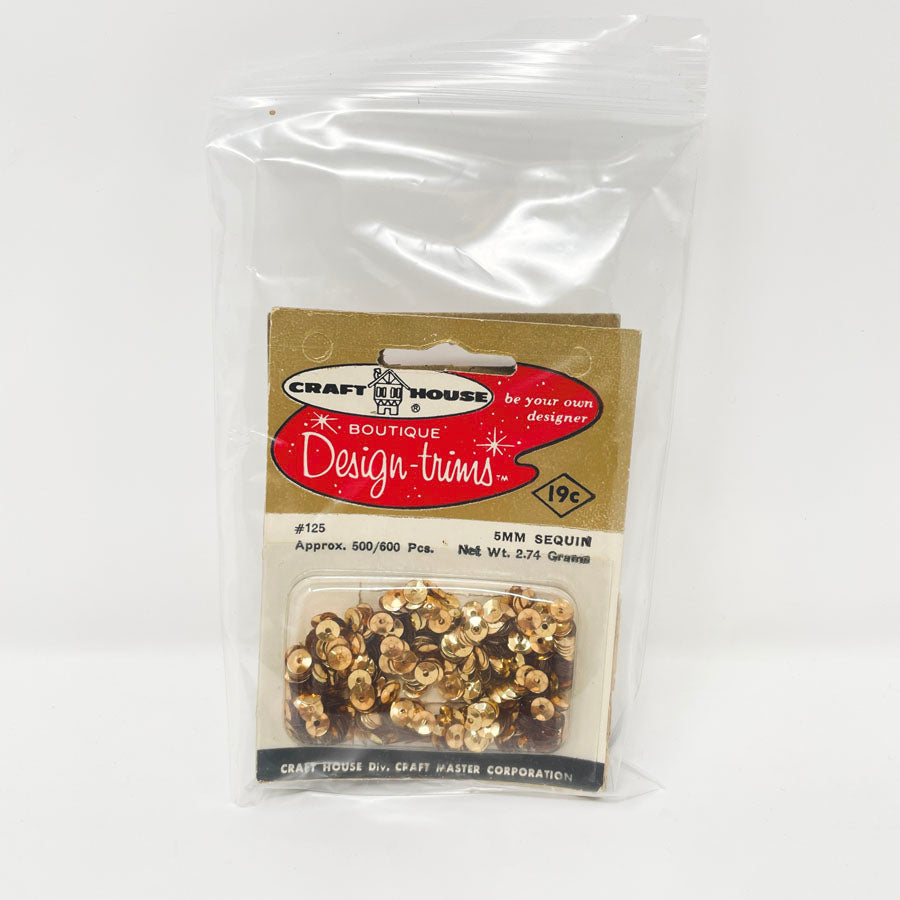 Craft House Design Trims-5 MM Gold Sequin Bundle